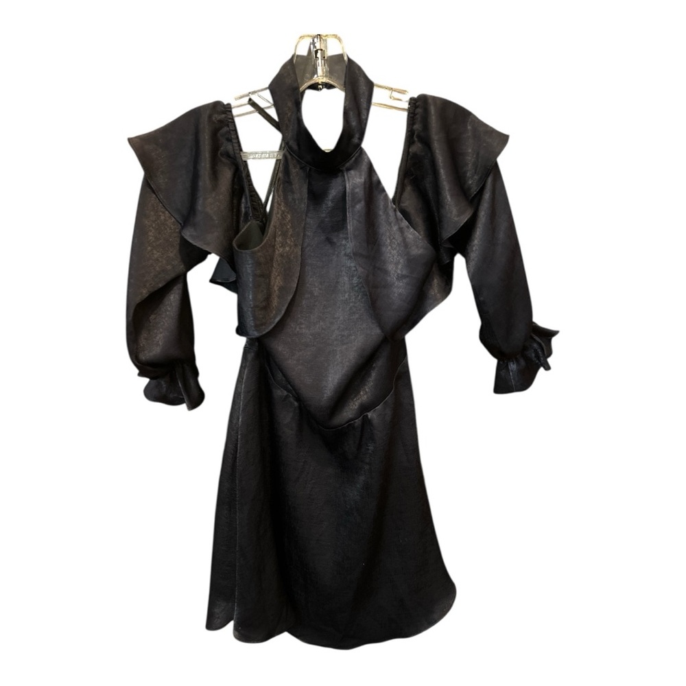 LBD ALE BY ALESSANDRA Elegant Black Mini Dress - Picture 2 of 5